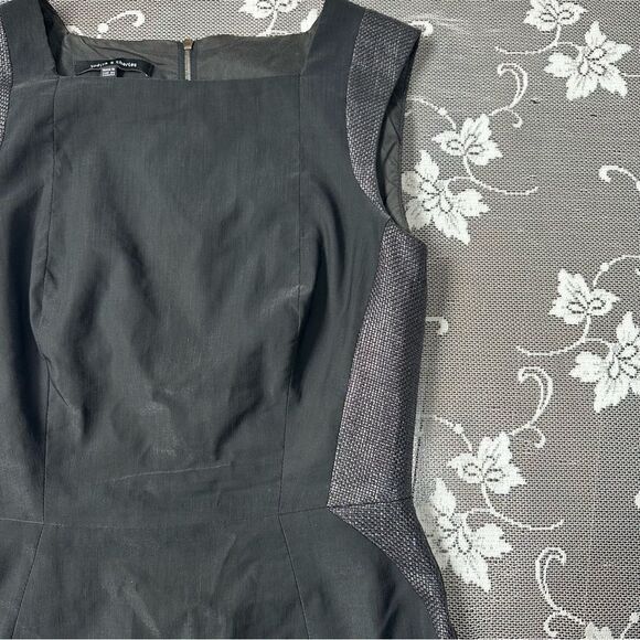 Judith & Charles Black Sleeveless Linen Blend Sheath Dress Sz 6 - Picture 8 of 12